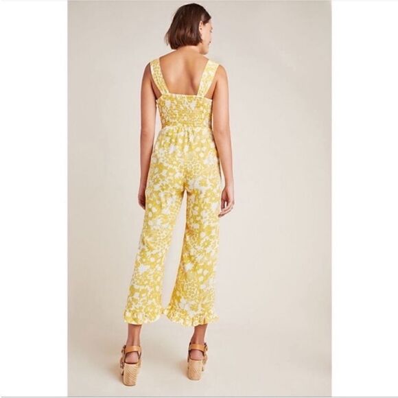 Faithfull The Brand Kasbah Jumpsuit Yellow and White Floral | Size 4 - Picture 2 of 12